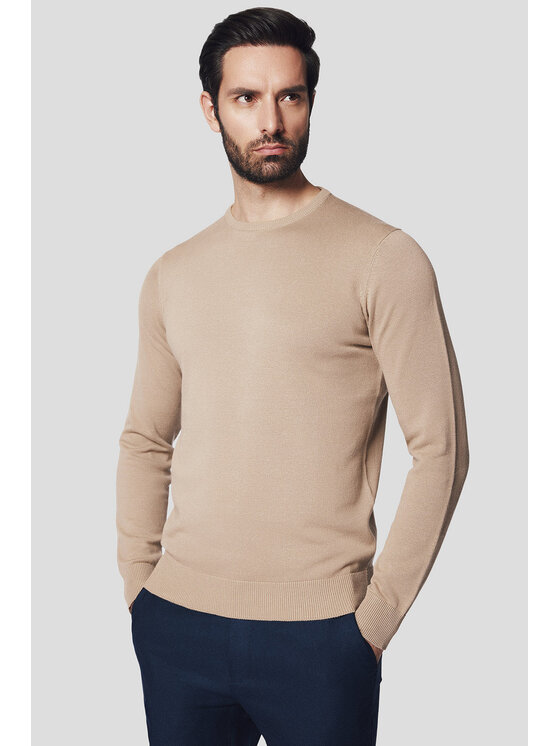 Lancerto Lancerto Sweter Simen SW073224000054 Beżowy Regular Fit