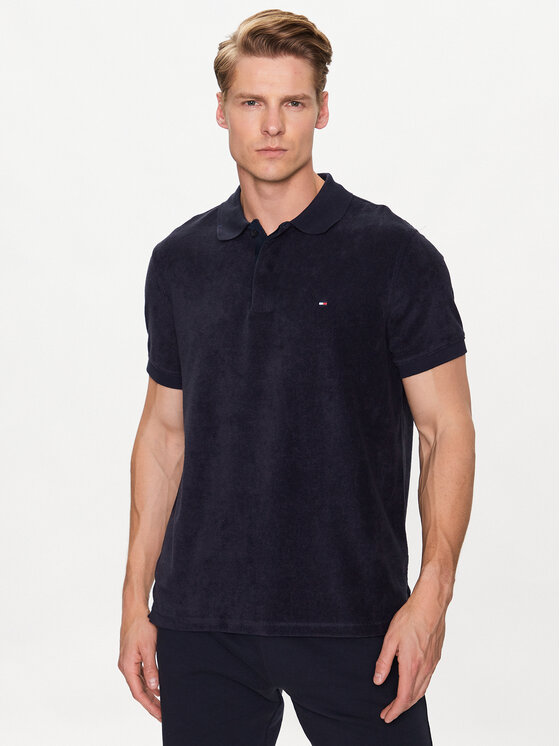 Tommy Hilfiger Polo Micro Towelling MW0MW30770 Tumši zils Regular Fit