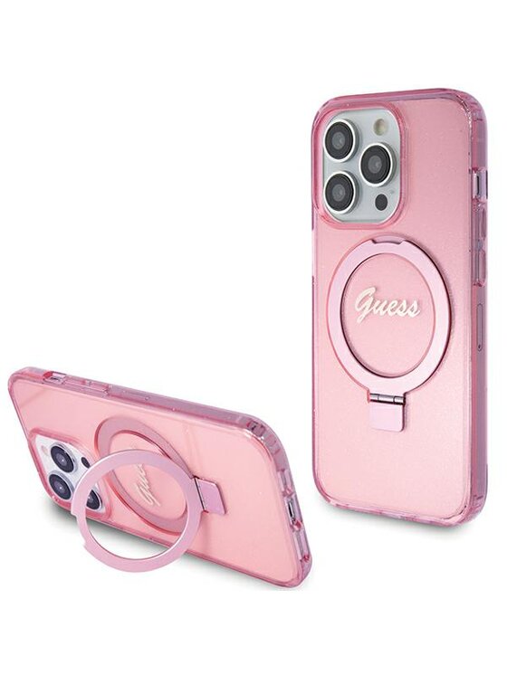 Etui na telefon Guess, Różowe, iPhone 15 Pro