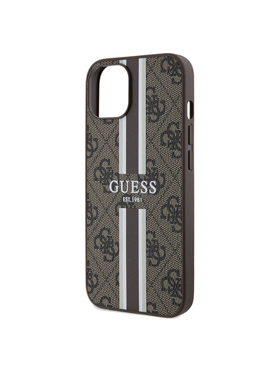 Guess Guess Etui na telefon iPhone 15 / 14 / 13 Brązowy