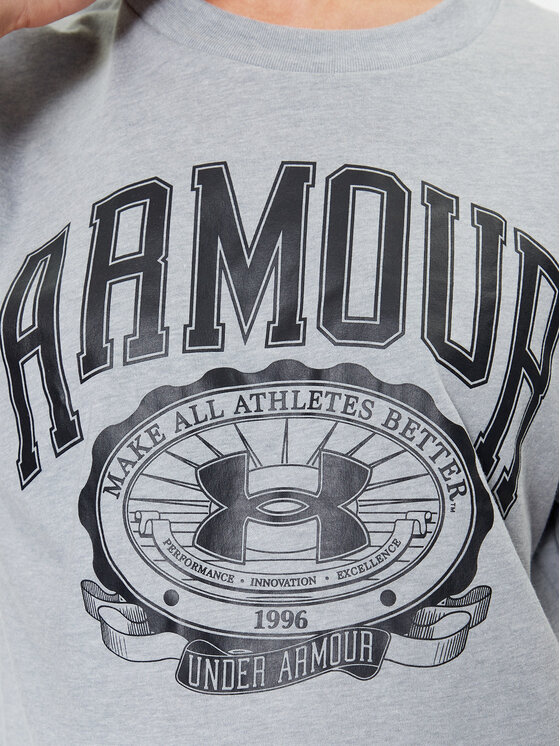 Under Armour Under Armour T-Shirt Ua Collegiate Crest Crop Ss 1379402 Szary Loose Fit