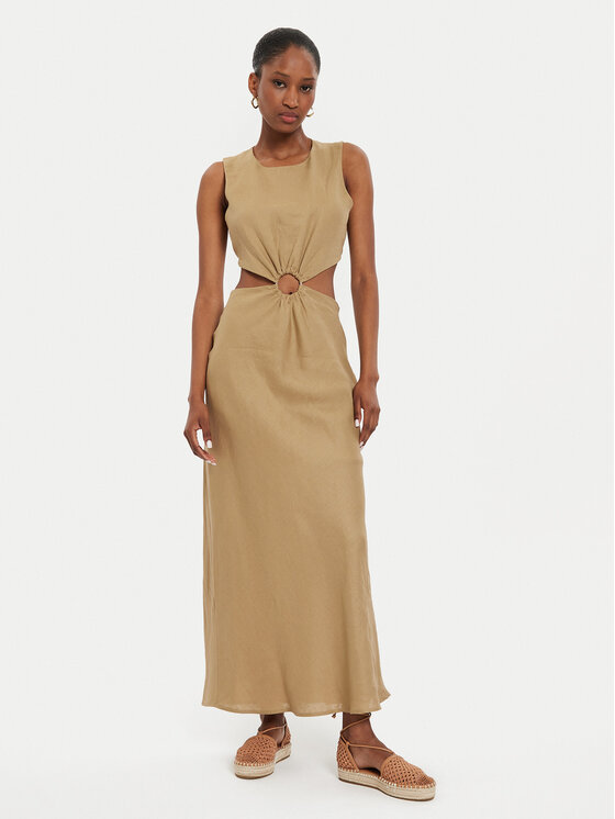 ViCOLO ViCOLO Sommerkleid Abito TB2881 Beige Regular Fit