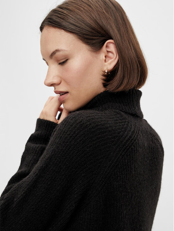 Pieces Pieces Sukienka dzianinowa Ellen 17119500 Czarny Regular Fit