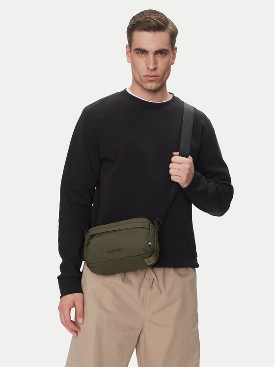 Tommy Hilfiger Tommy Hilfiger Плоска сумка Th Colour Ew Reporter AM0AM13219 Зелений