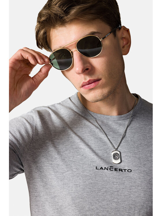 Lancerto Lancerto T-Shirt Steph TS073123000002 Szary Regular Fit