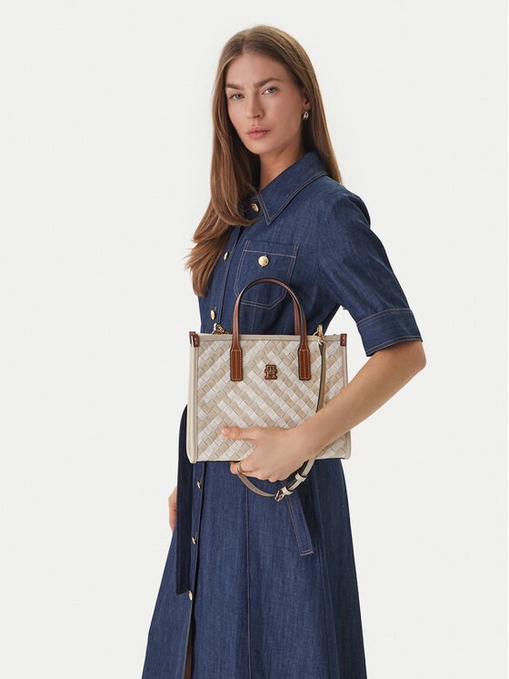 Tommy Hilfiger Geantă Th City Mini Tote AW0AW18393 Bej