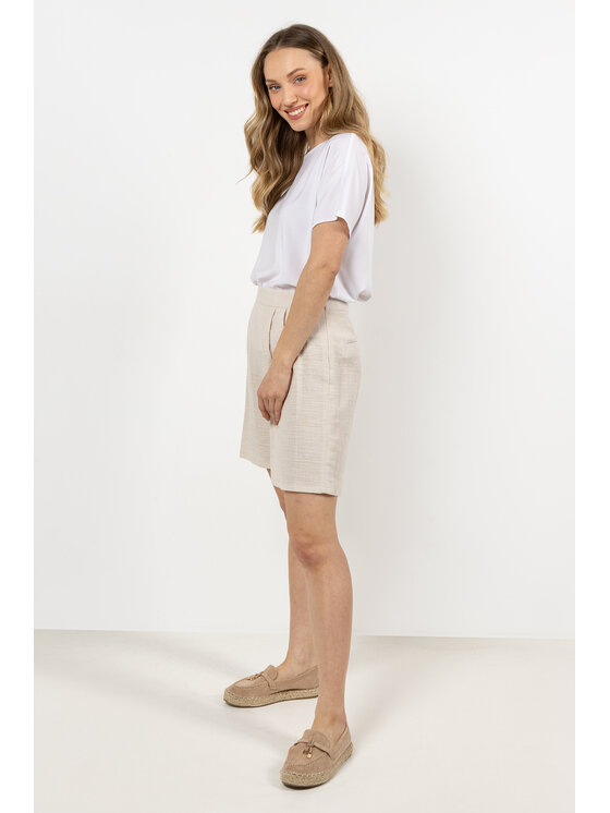 Awama Awama Spodnie damskie A721 Beżowy Basic Fit