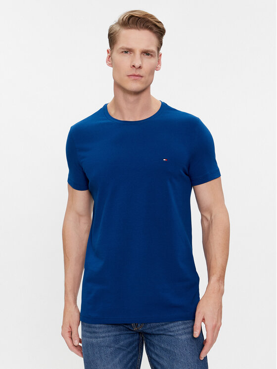 Tommy Hilfiger T-shirt Stretch Slim Fit Tee MW0MW10800 Plava Slim Fit