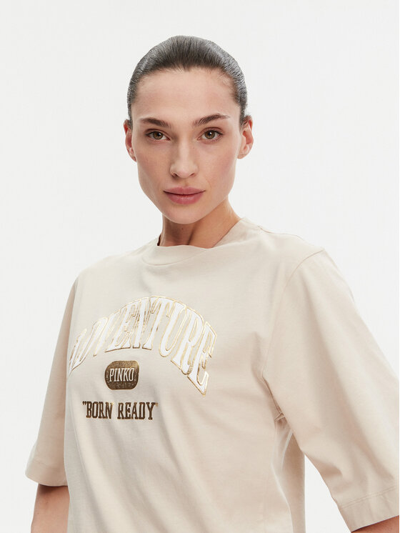 PINKO PINKO T-Shirt Niamey 104604 A2CS Béžová Regular Fit
