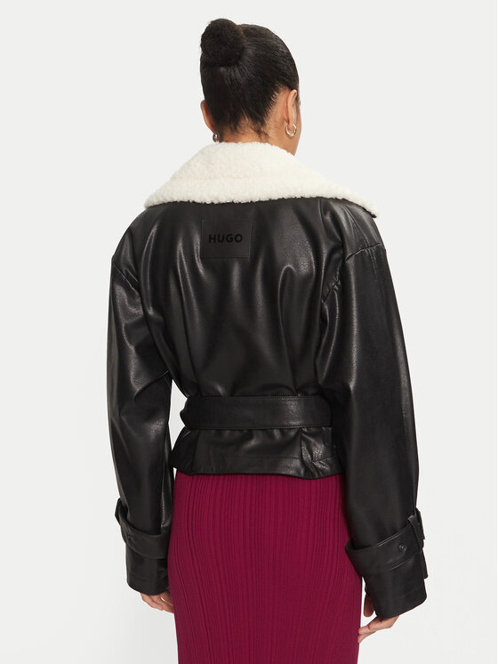 HUGO Hugo Giacca in similpelle Anitta-1 50524091 Nero Relaxed Fit