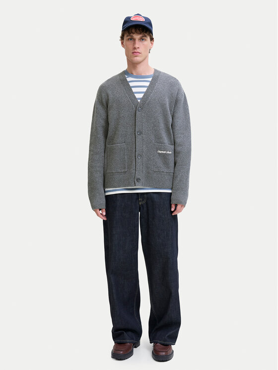 Jack & Jones Jack&Jones Kardiganas Norrebro 12282732 Pilka Loose Fit