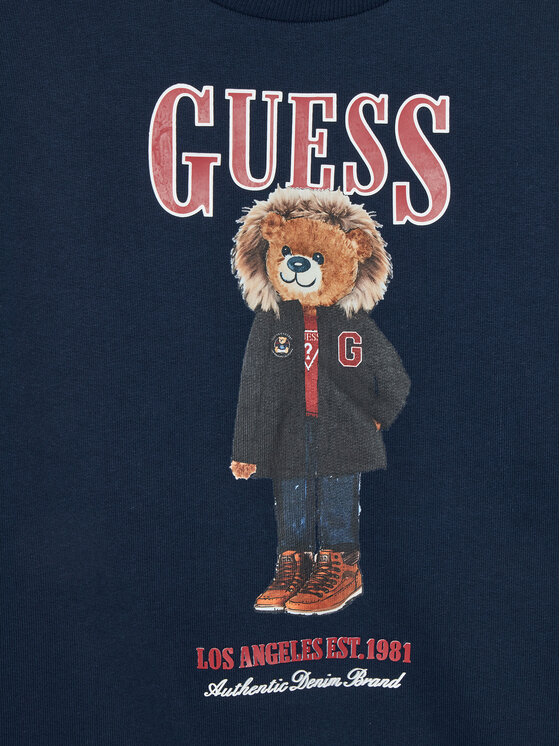 Guess Guess Majica dugih rukava L5BQ07 KAD74 Tamnoplava Regular Fit