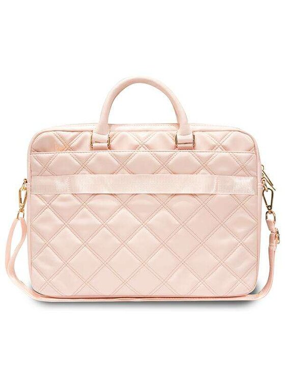 Guess Guess Torba na laptopa Quilted 4G Różowy
