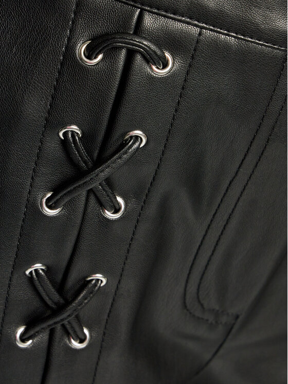 Edited Edited Pantaloni in similpelle Adaline Nero Straight Fit