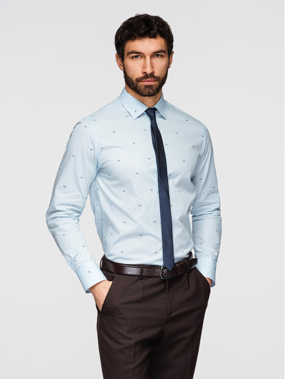 Ombre Ombre Koszula K696 Biały Regular Fit