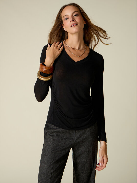 Oltre Oltre T-shirt G080J104973N033 Nero Slim Fit