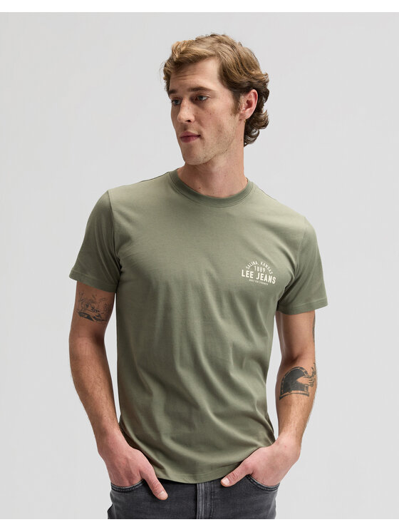 Lee Lee T-shirt SMALL LOGO TEE Verde Relaxed Fit