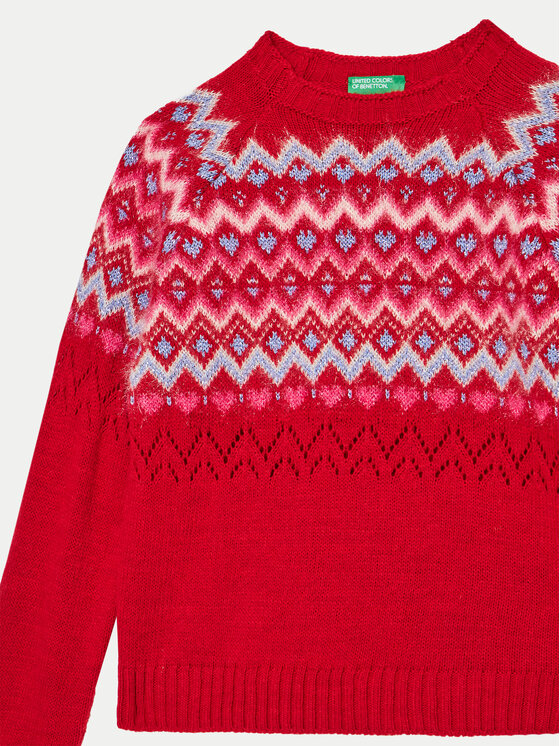 United Colors Of Benetton United Colors Of Benetton Sweter 1176Q107K Czerwony Regular Fit