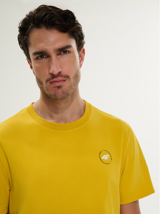 4F 4F T-Shirt WHEEL & WAVE Żółty Relaxed Fit
