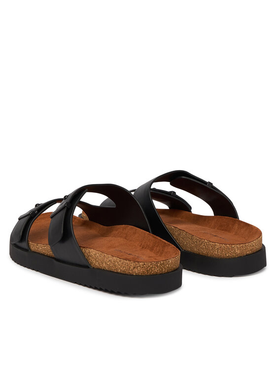 Tommy Hilfiger Tommy Hilfiger Iešļūcenes Cork Adjustable Lth Sandal FM0FM05754 Melns