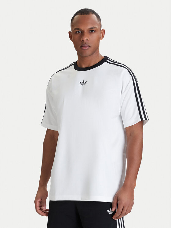adidas Tricou adicolor Jacquard KD5829 Alb Loose Fit