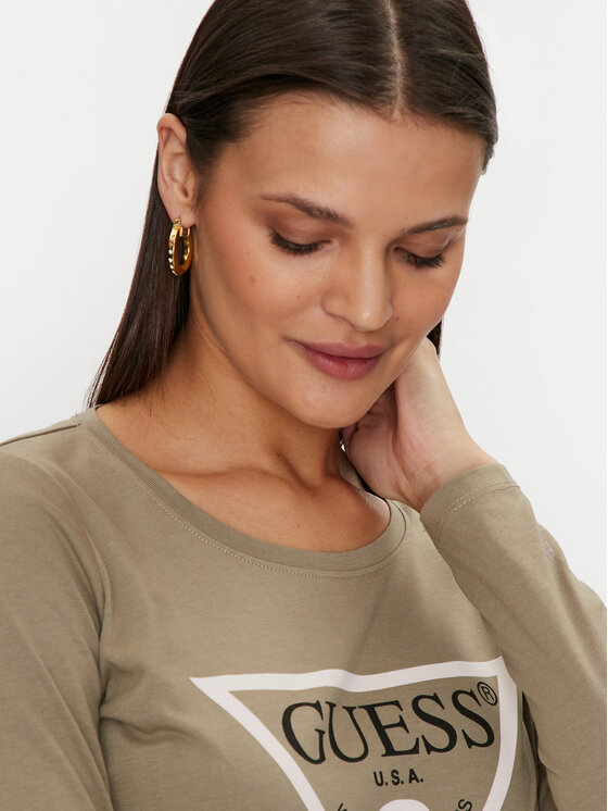Guess Guess Halenka Icon W4YI33 I3Z14 Zelená Slim Fit