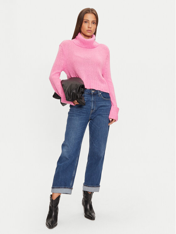 Brave Soul Brave Soul Rollkragenpullover LK-248CAPITSOPK Rosa Loose Fit
