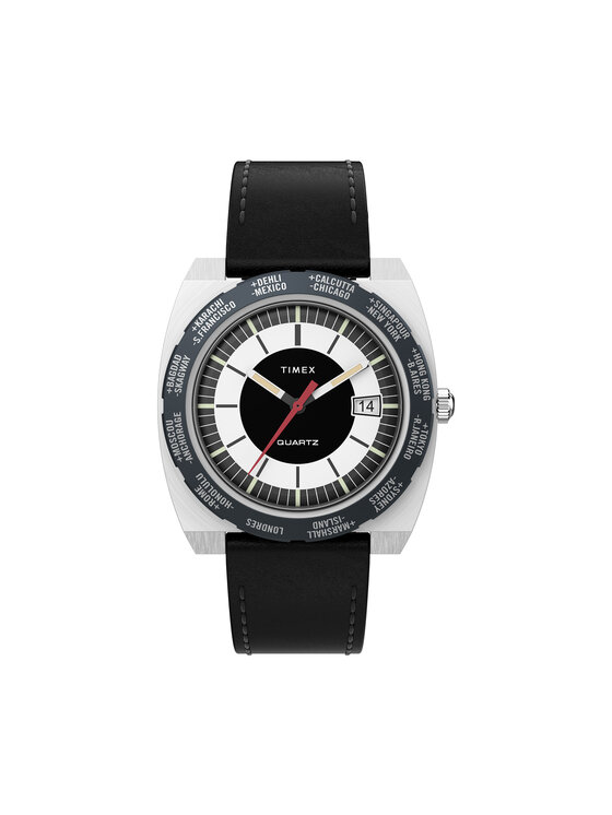 Timex Pulkstenis World Time 1972 Reissue TW2V69500 Melns