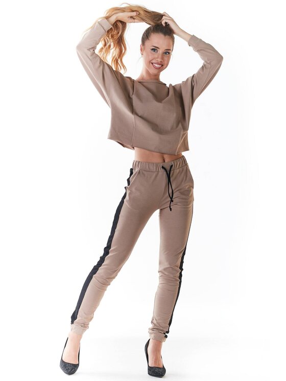 Infinite You Infinite You Bluzka M234 Beżowy Basic Fit