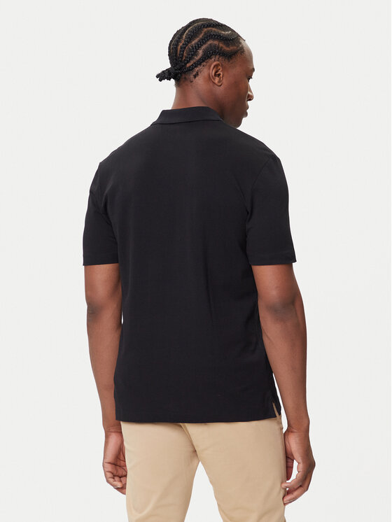 HUGO HUGO Тениска с яка и копчета Dirlmere 50542830 Черен Regular Fit