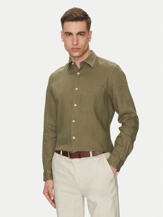 Marc O'Polo Marc O'Polo Marškiniai 523 7428 42318 Žalia Regular Fit