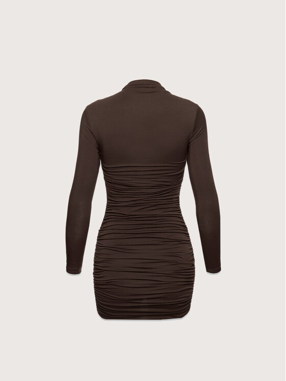 La Mania La Mania Koktejlové šaty ZELLA Hnedá Classic Fit
