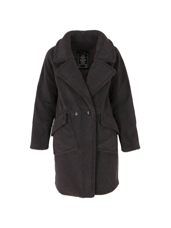 Perso Perso Płaszcz zimowy oversize "MIŚ" Szary Slim Fit