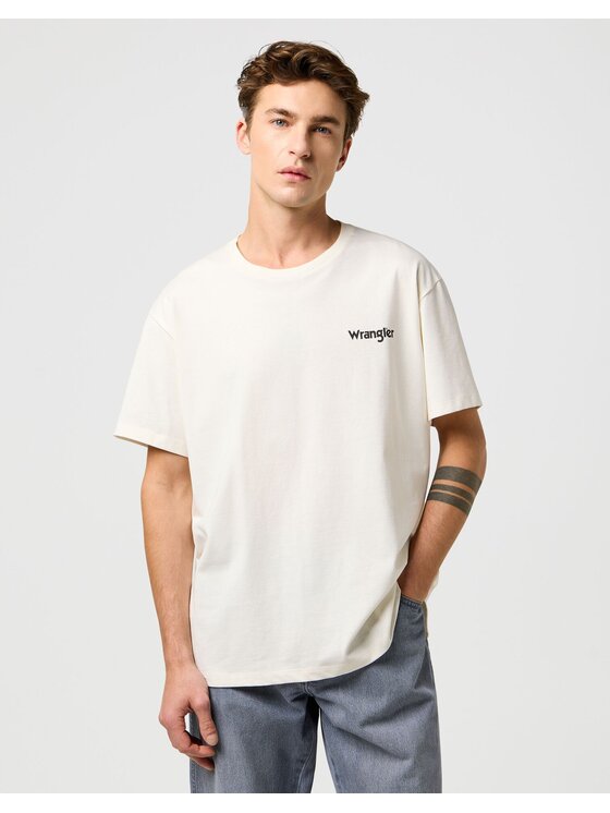 Wrangler Wrangler T-Shirt VINTAGE TEE Biały Regular Fit