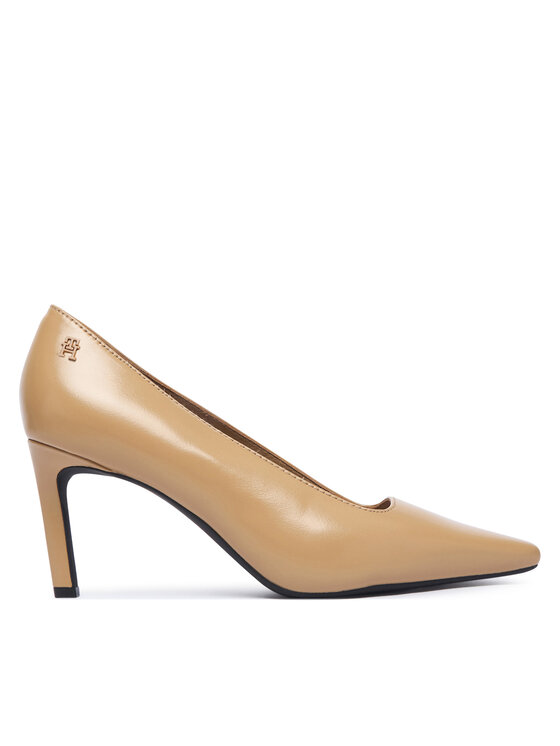 Tommy Hilfiger Pantofi cu toc subțire Squared Toe High Heel Lth Pump FW0FW09510 Maro deschis