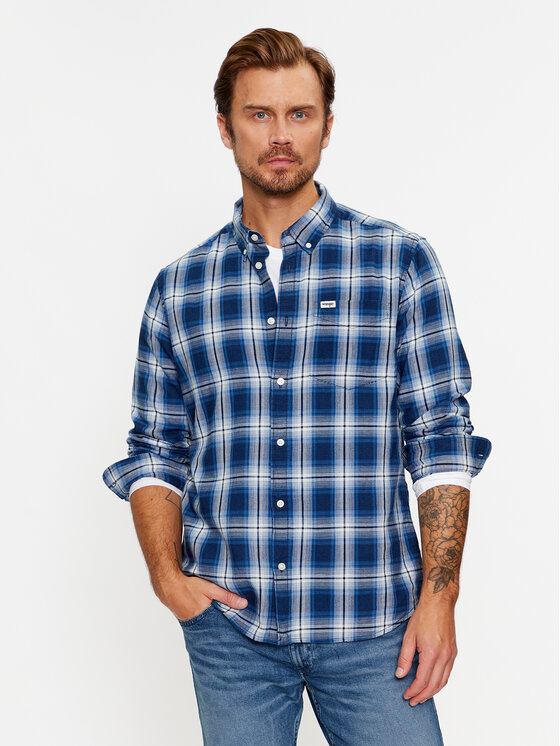 Wrangler Wrangler дънкова риза 112341056 Син Regular Fit