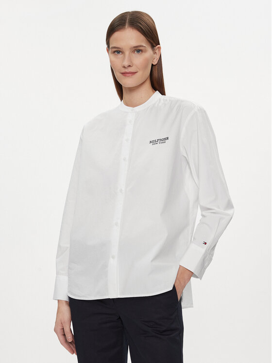 Tommy Hilfiger Tommy Hilfiger Cămașă Monotype WW0WW41150 Alb Relaxed Fit