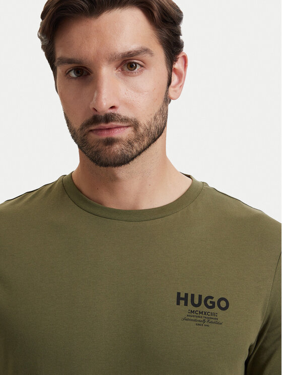 HUGO HUGO Тишърт Nesptee 50572740 Тъмнозелен Regular Fit