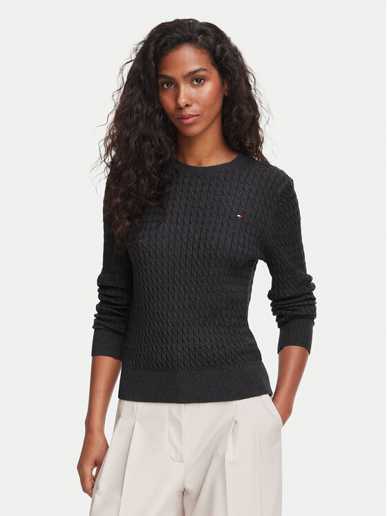 Tommy Hilfiger Pulover WW0WW44993 Temno siva Regular Fit