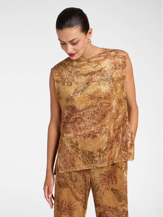 Elena Mirò Elena Mirò Top D005E000029N001 Złoty Regular Fit
