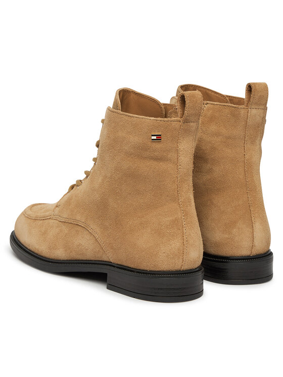 Tommy Hilfiger Tommy Hilfiger Auliniai batai Enamel Flag Suede Lace-Up Boot FW0FW09681 Šviesiai ruda