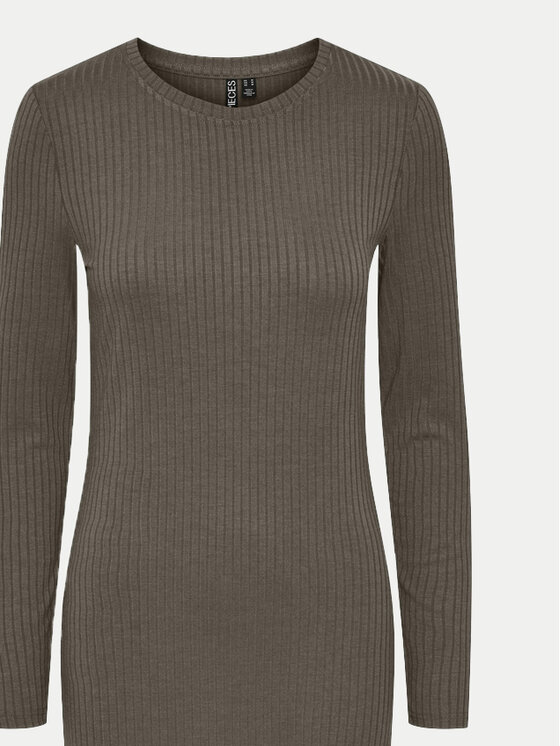 Pieces Pieces Haljina za svaki dan Kylie 17126214 Smeđa Slim Fit
