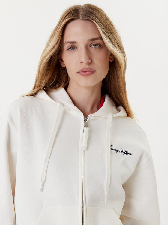Tommy Hilfiger Tommy Hilfiger Pulóver Script WW0WW45742 Ekru Regular Fit
