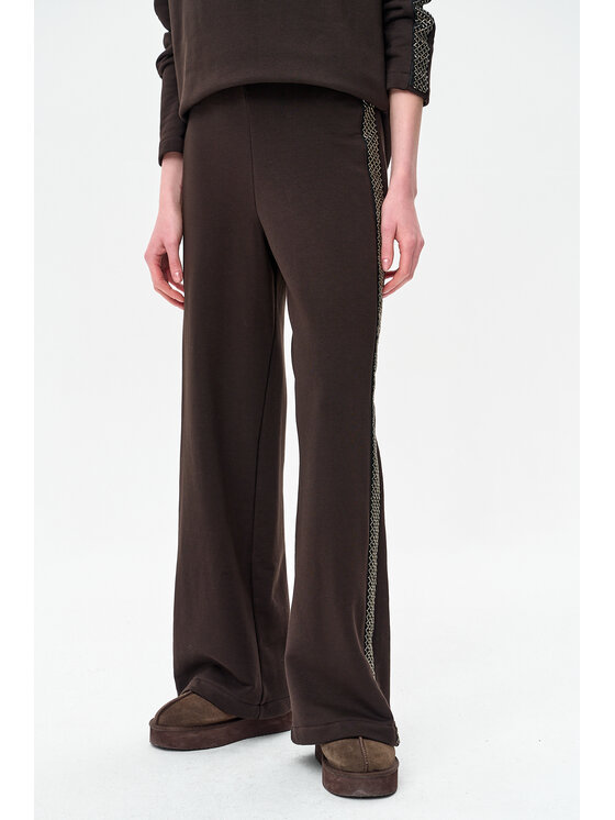 blue shadow blue shadow Spodnie damskie Disa Brązowy Regular Fit