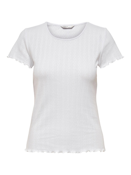 ONLY ONLY Tricou Carlotta 15256154 Alb Tight Fit