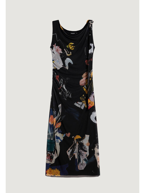 Desigual Desigual Sukienka codzienna VEST_DELAWARE Czarny Egg Fit