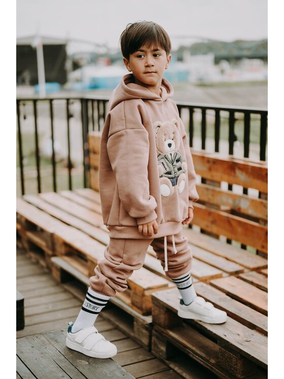 Bejbi Story Bejbi Story Bluza Bluza oversize Harry teddy z kapturem Brązowy Oversize