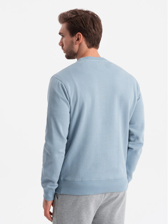Ombre Ombre Mikina OM-SSBN-0175 Modrá Regular Fit