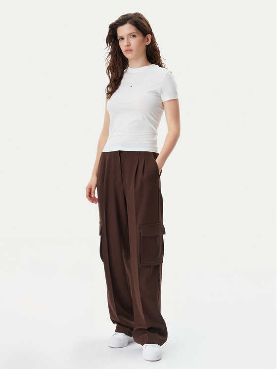 Tommy Jeans Tommy Jeans Tričko Tonal Linear DW0DW20315 Écru Slim Fit