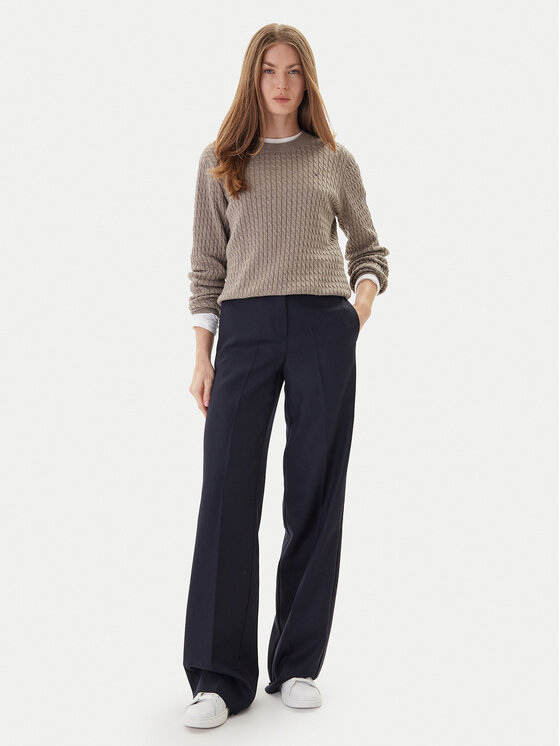 Tommy Hilfiger Tommy Hilfiger Sweter Fine WW0WW44993 Beżowy Regular Fit